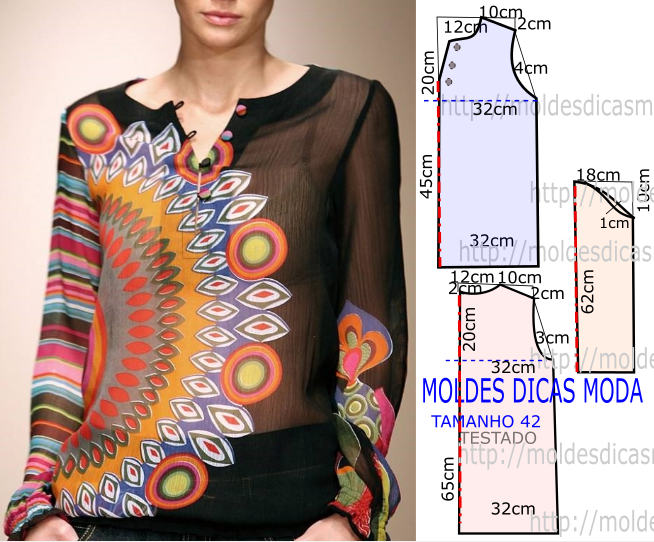 MOLDE DE BLUSA HIPPIE CHIC -93