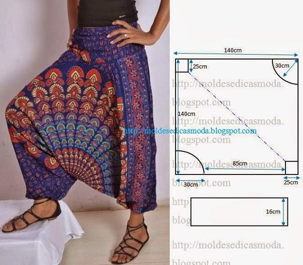 moldesdicasmoda.com - Molde e costura de calça passo a passo