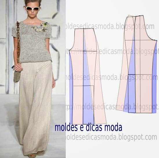 moldesdicasmoda.com - Molde e costura de calça passo a passo