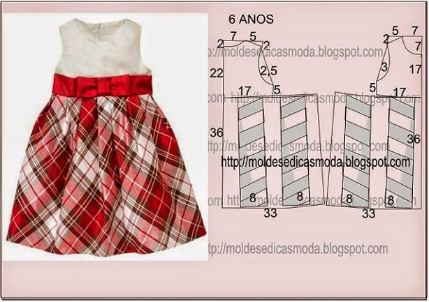 moldesdicasmoda.com - Molde de vestido para menina com idade de 9 anos,  visite o site para ver o passo a passo.