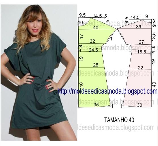 moldesdicasmoda.com - Molde de vestido para meninas com 5 anos de