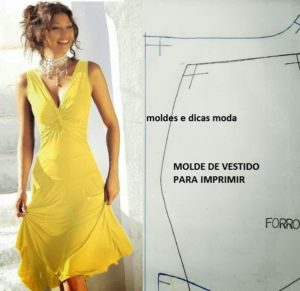 molde de vestido entrelaçado