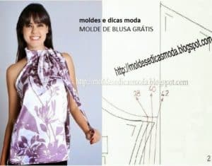 Molde de blusa com laço grátis