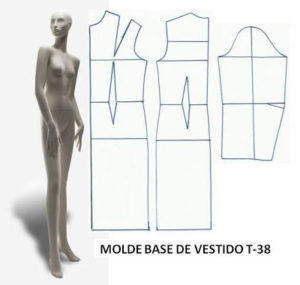 molde base vestido tamanho 38