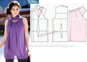 blusa lilás com gola especial