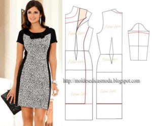 vestido preto e branco