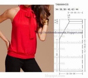 blusa fácil de fazer em três tamanhos