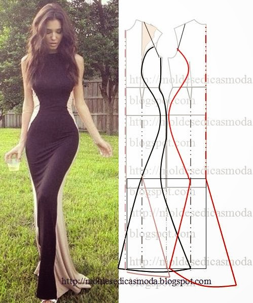 vestidos com dois tecidos diferentes