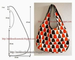 bolsa simples de tecido estampado