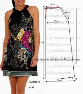 molde de vestido casual florido