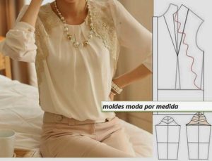 blusa com renda