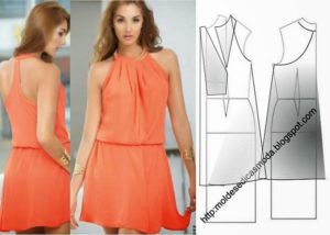 vestido curto laranja