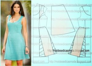 vestido casual curto azul