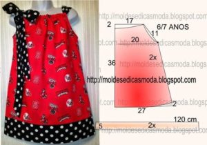 vestido de criança franzido no decote