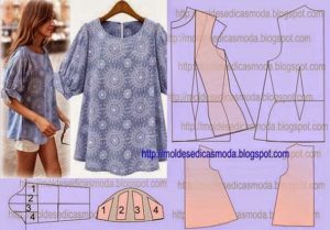 blusa estampada manga 3/4