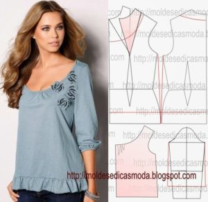 blusa com babado em baixo