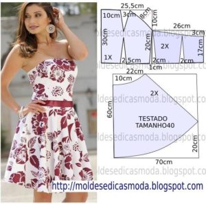 molde de vestido tropical