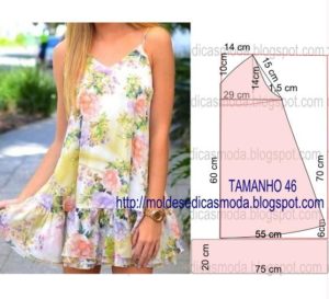 molde de vestido com babado