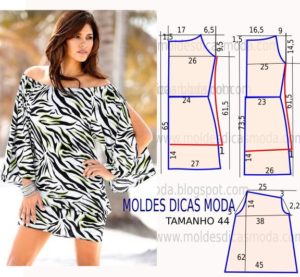 molde de vestido zebra