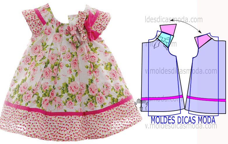 molde vestido infantil floral