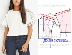 molde de blusa com croche