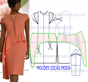 molde de vestido de gala