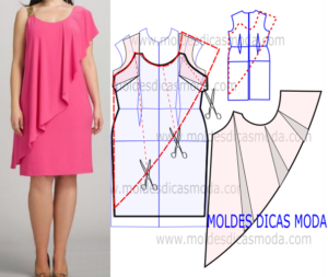 molde vestido duplo