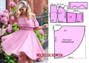 vestido rosa godé