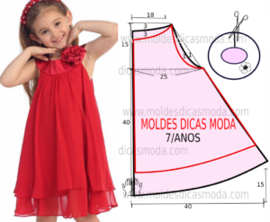 vestido infantil simples vermelho