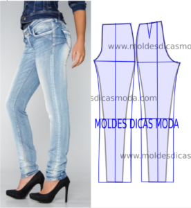 Detalhes e design de calças