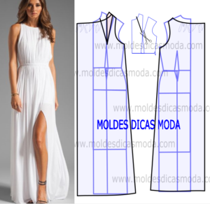 vestido plissado comprido