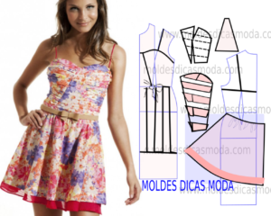 molde de vestido floral casual