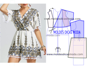 Molde de vestido de franjas