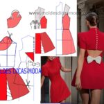 vestido vermelho com manga tulipa